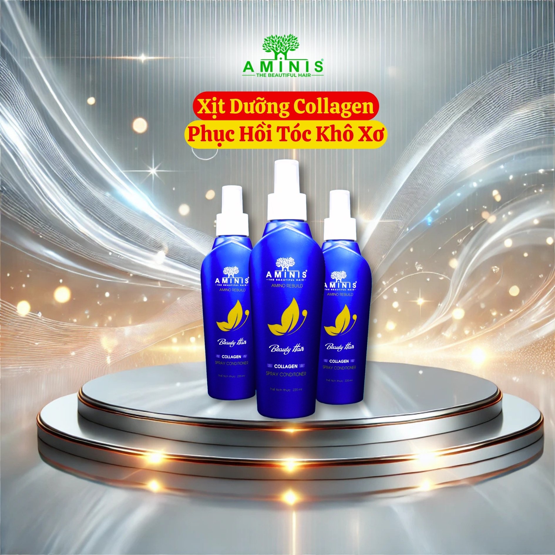 Xịt Dưỡng Xanh Collagen Aminis